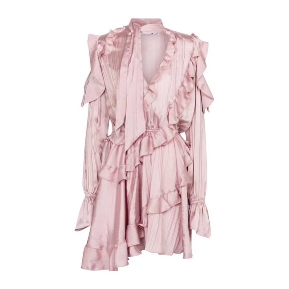 NWT Off-White by Virgil Abloh Ruffled Dress in Pink, size 40IT (fits size small) - Picture 3 of 15